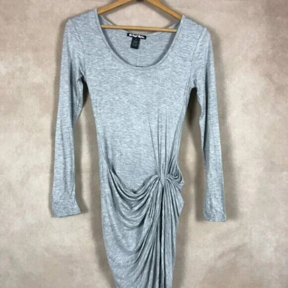 Gray Long Sleeve Bodycon Dress NWT M - Picture 8 of 9
